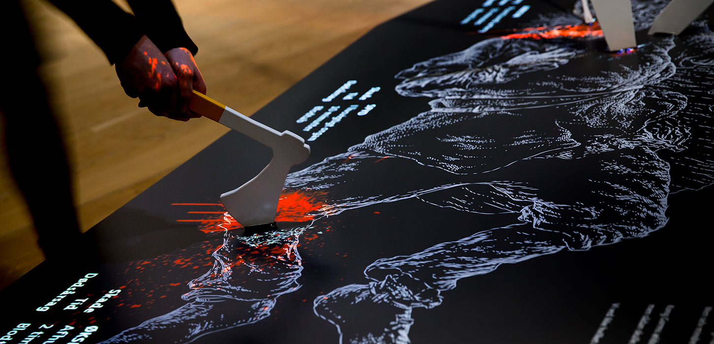 Kongernes Jelling udstilling med den døde kriger