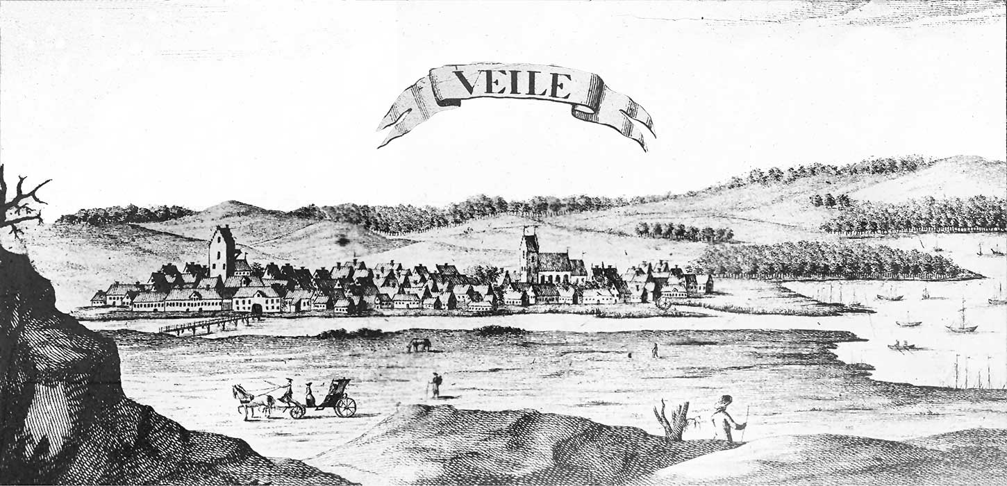 Vejle von Süden betrachtet, 1765-69