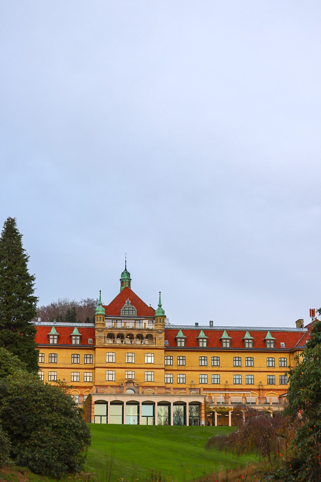 View from the garden of Hotel Vejlefjord spa hotel
