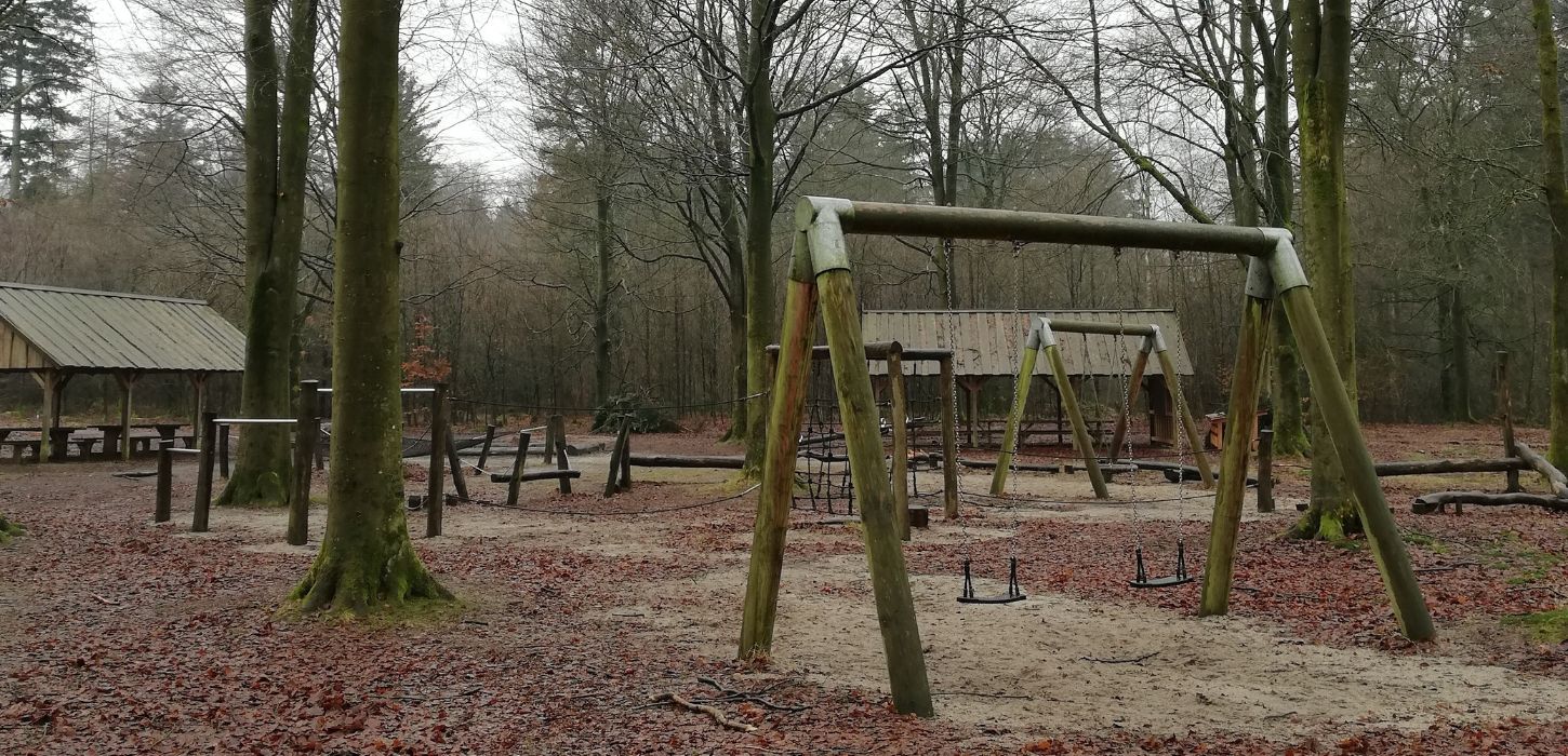 The forest playground in Hastrup Plantation in winter