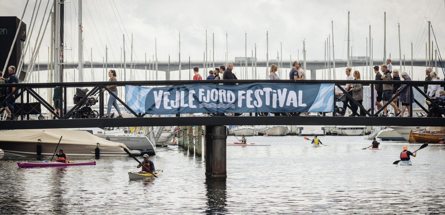 People on the bridge to Vejle Fjord Festival