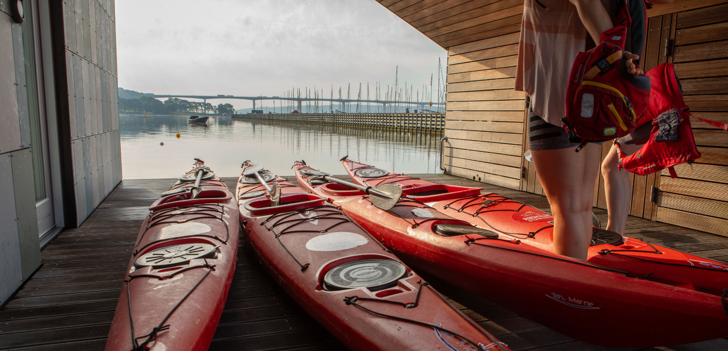 Kayaks at the kayak club in Vejle
